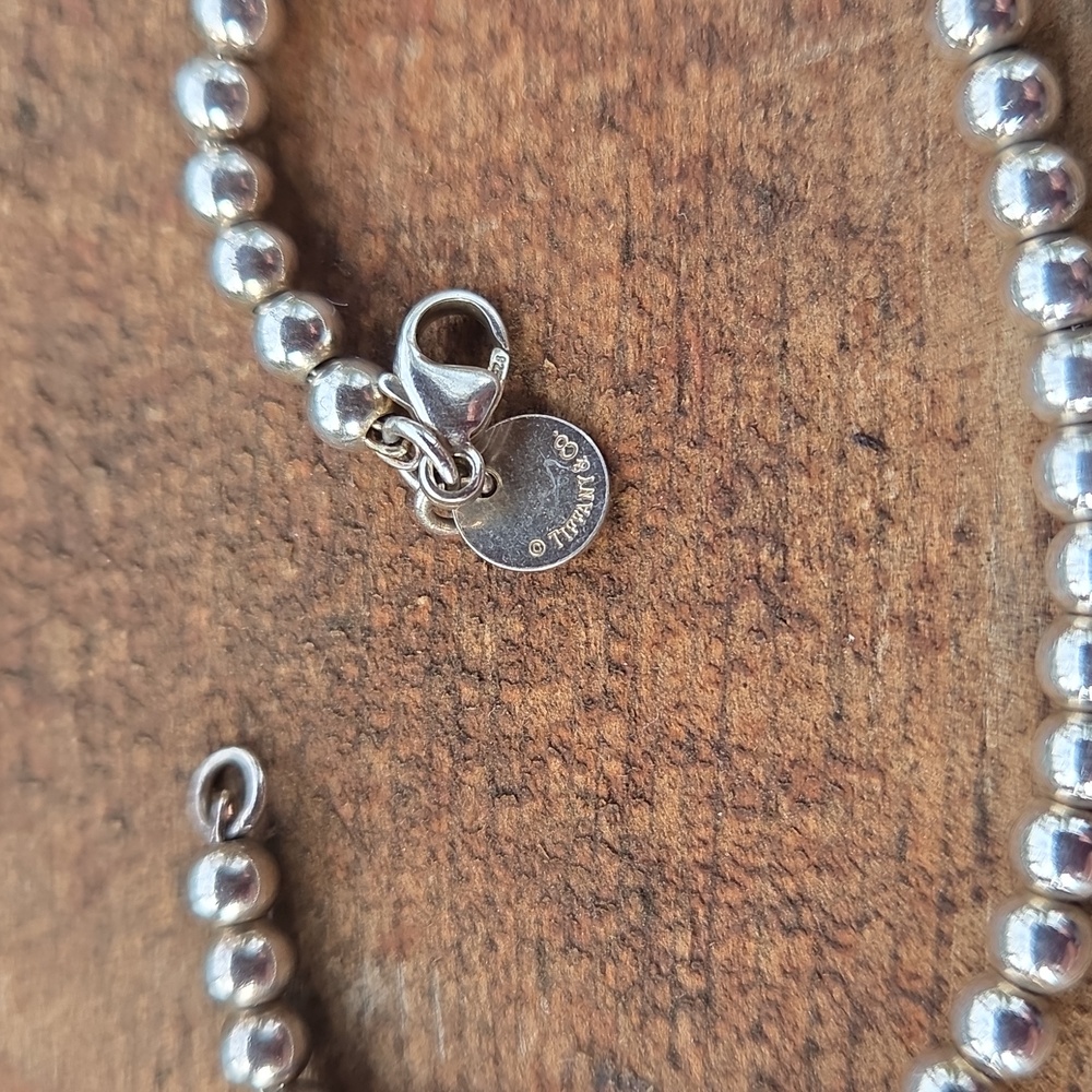 Tiffany & Co.Silver 925 Beaded Heart Charm Bracelet - Picture 2 of 5